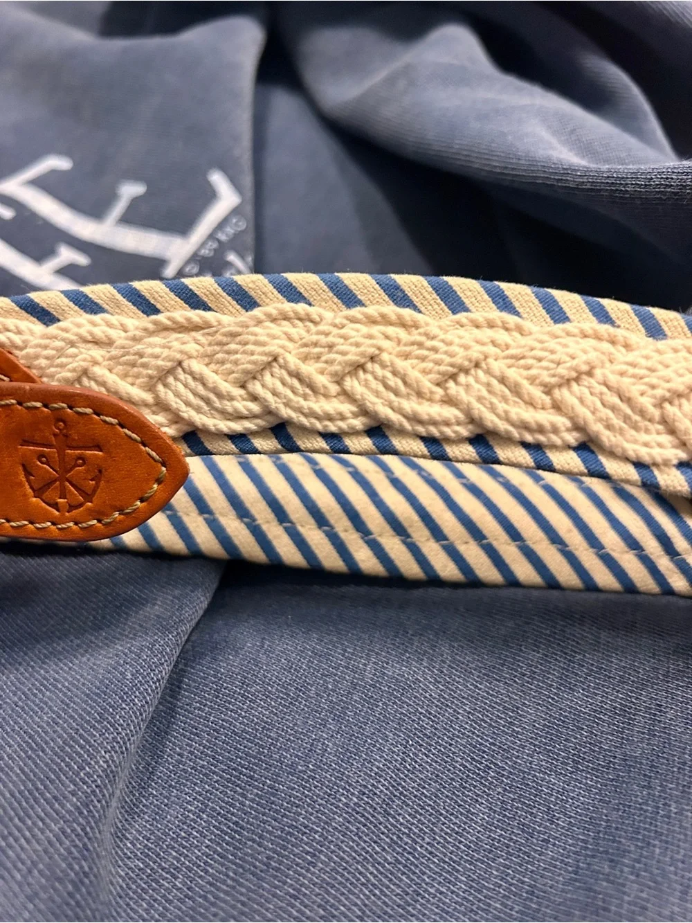 Kiel James Patrick for Brook Bros Braided Cotton and Leather Men’s Belt